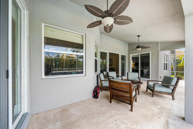21480 Halstead Dr, Boca Raton, FL 33428 - view of patio / terrace featuring ceiling fan and an outdoor hangout area