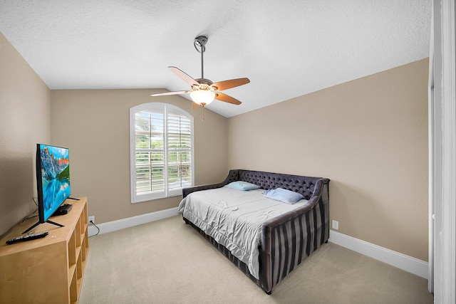 21480 Halstead Dr, Boca Raton, FL 33428 - bedroom featuring lofted ceiling, carpet floors, and a ceiling fan
