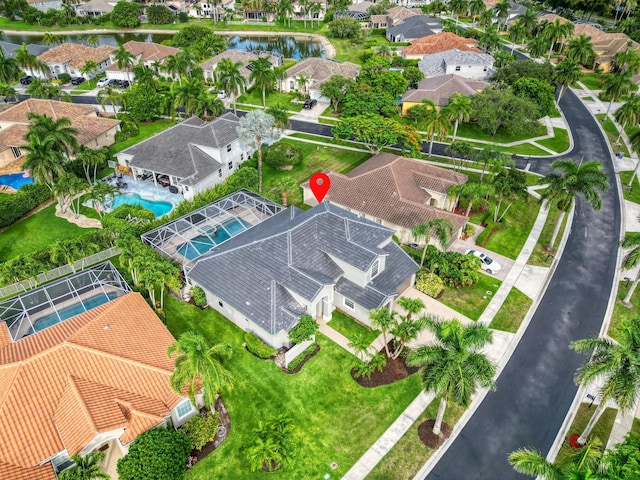 21480 Halstead Dr, Boca Raton, FL 33428 - aerial view of residential area with a pool and a large body of water