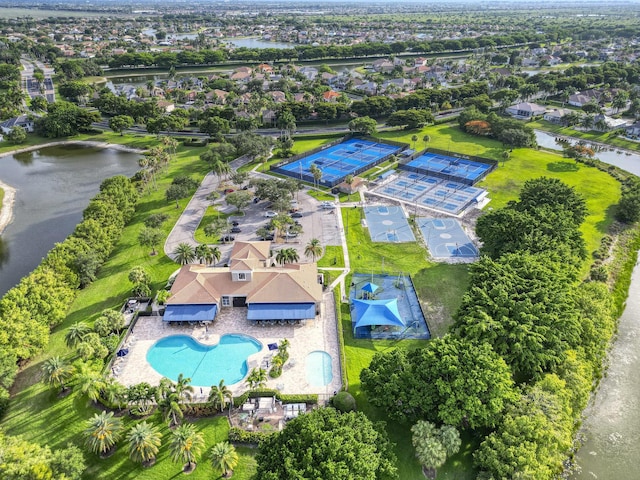 21480 Halstead Dr, Boca Raton, FL 33428 - aerial view of residential area featuring a pool area and a large body of water