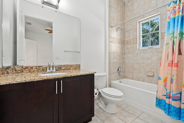 1579 Bow Line Rd, Fort Pierce, FL 34949 - bathroom with tile patterned floors, shower / bath combo with shower curtain, and vanity