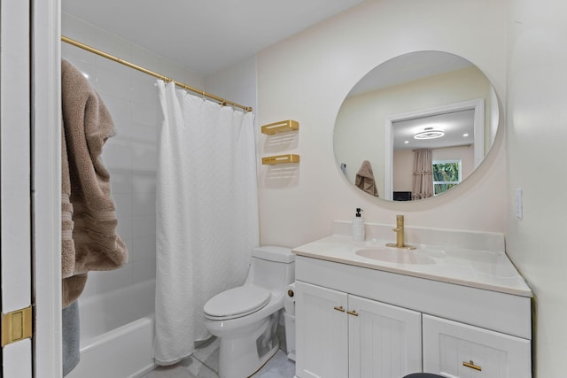 1772 SW Commodore Pl, Palm City, FL 34990 - bathroom with vanity, toilet, and shower / tub combo with curtain