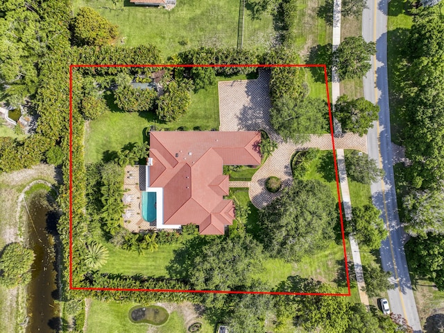 7656 Steeplechase Dr, Palm Beach Gardens, FL 33418 - aerial view of property and surrounding area featuring property boundaries highlighted