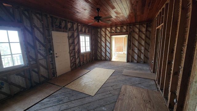 1709 N Palmway, Lake Worth Beach, FL 33460 - miscellaneous room with wooden ceiling, ceiling fan, and wood-type flooring