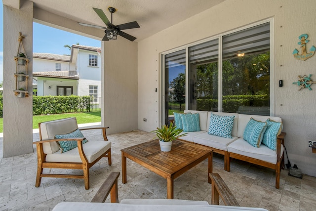 1522 Carafe Ct, Palm Beach Gardens, FL 33410 - view of patio / terrace featuring outdoor lounge area and a ceiling fan