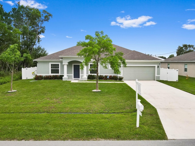 6700 NW Omega Rd, Port Saint Lucie, FL 34983 - ranch-style house featuring stucco siding, a shingled roof, driveway, and a garage