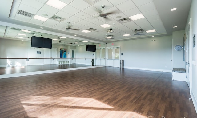 9759 Vitrail Ln, Delray Beach, FL 33446 - unfurnished room with wood finished floors and a drop ceiling