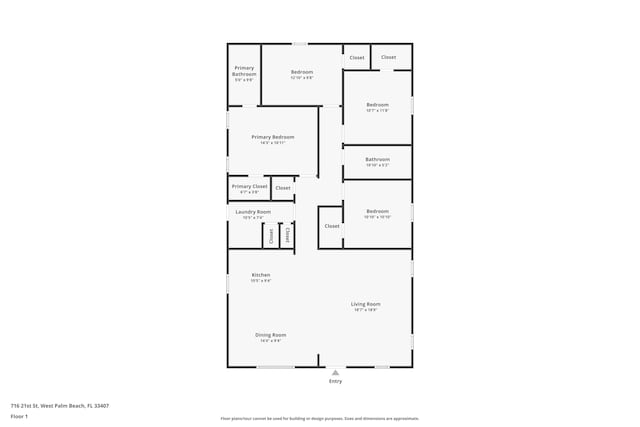 716 21st St, West Palm Beach, FL 33407 - floor plan / room layout
