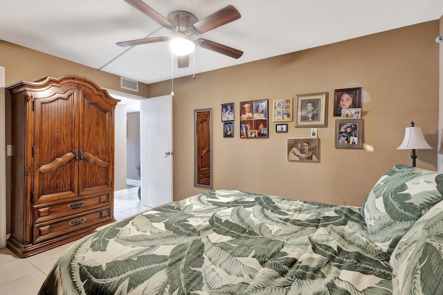 637 N Monaco N Unit 637, Delray Beach, FL 33446 - bedroom with light tile patterned floors and ceiling fan