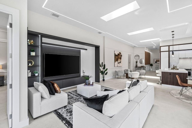6357 Graycliff Dr Unit C, Boca Raton, FL 33496 - living area featuring a skylight and concrete flooring