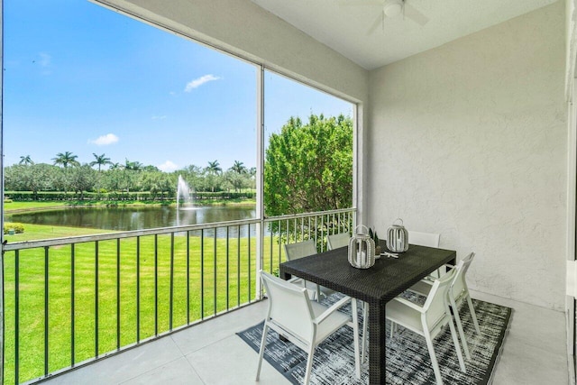 6357 Graycliff Dr Unit C, Boca Raton, FL 33496 - sunroom / solarium featuring a water view
