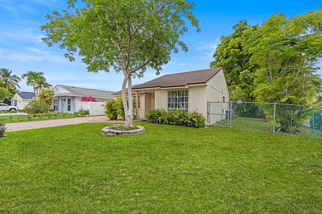23444 Shetland Run, Boca Raton, FL 33433 - ranch-style home with driveway, a gate, and central AC unit