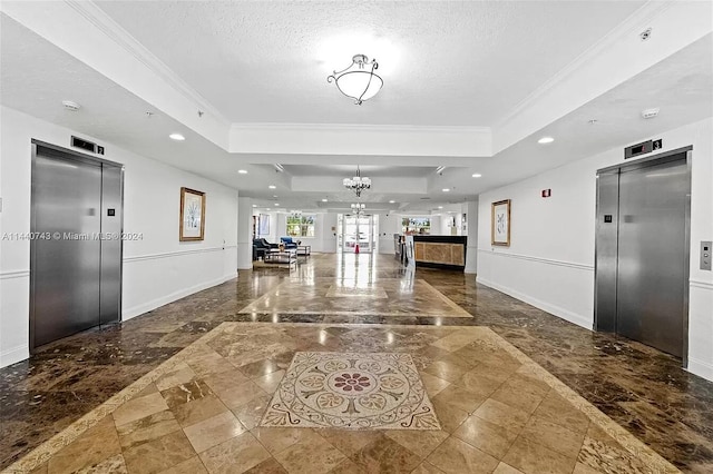 1801 N Flagler Dr Unit 622, West Palm Beach, FL 33407 - community lobby with recessed lighting, ornamental molding, and a textured ceiling