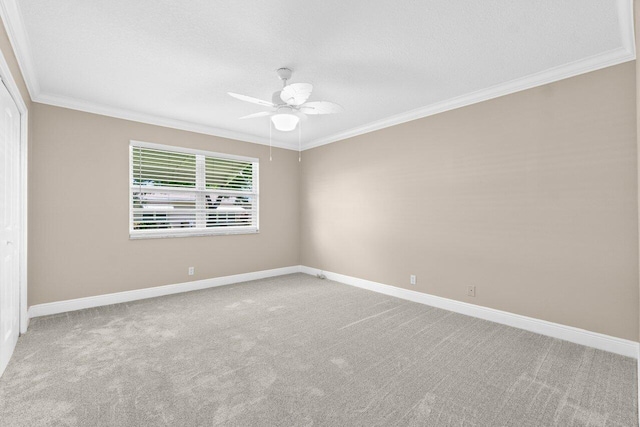 1012 Circle Ter E Unit A, Delray Beach, FL 33445 - carpeted empty room with ornamental molding, ceiling fan, and baseboards