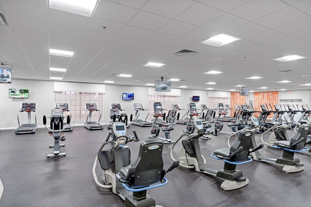 189 Prescott J 189, Deerfield Beach, FL 33442 - exercise room with a paneled ceiling
