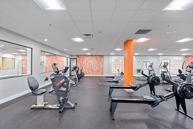 189 Prescott J 189, Deerfield Beach, FL 33442 - gym featuring baseboards and a paneled ceiling