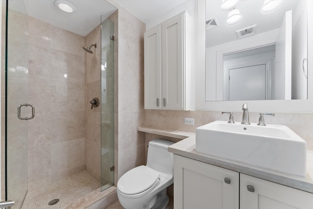 455 E Palmetto Park Rd Unit 3E, Boca Raton, FL 33432 - bathroom featuring vanity, toilet, and a stall shower