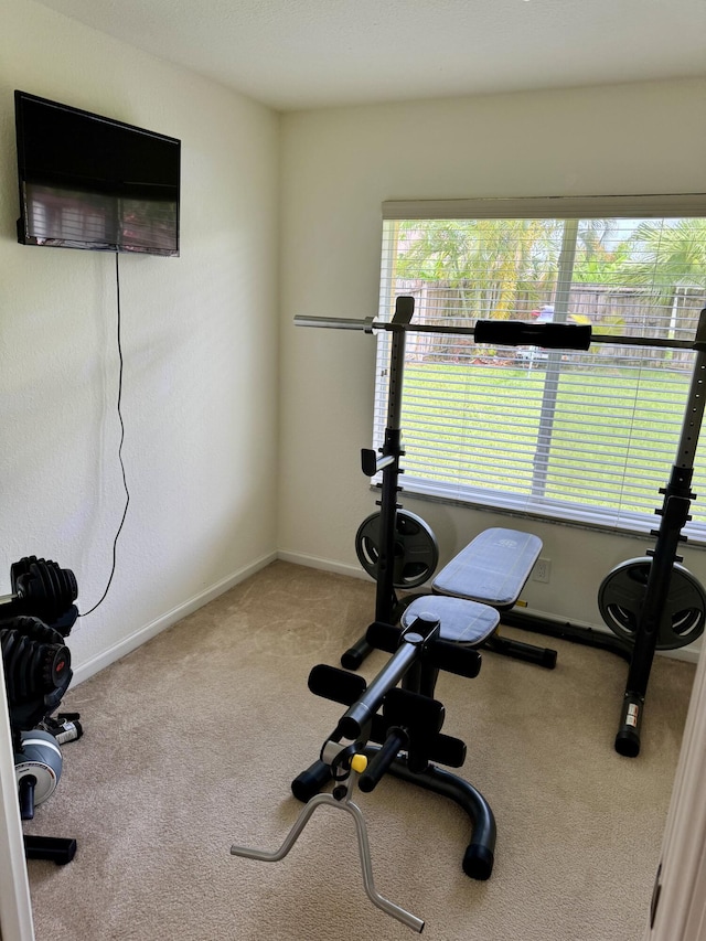 1710 SW Columbia St, Port Saint Lucie, FL 34987 - exercise room featuring carpet floors and baseboards