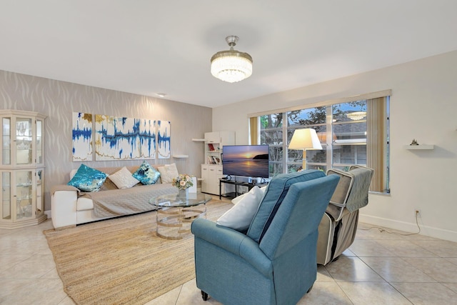 1232 W Club Dr W Unit D, Delray Beach, FL 33445 - living room with tile patterned floors and baseboards