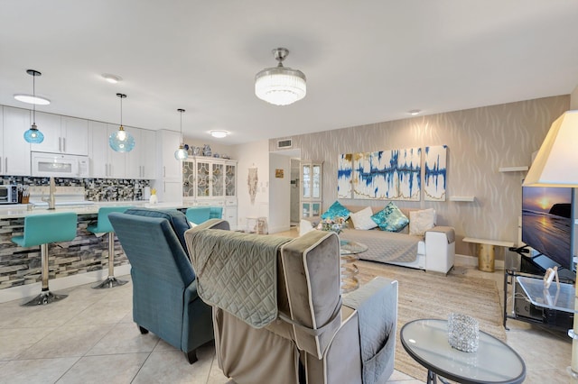1232 W Club Dr W Unit D, Delray Beach, FL 33445 - living room featuring light tile patterned flooring