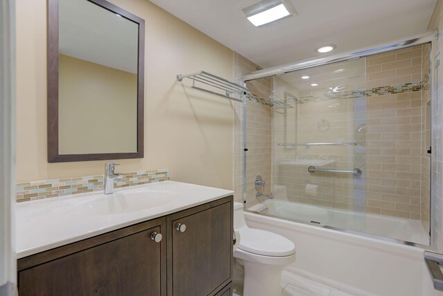 400 Ocean Trail Way Unit 707, Jupiter, FL 33477 - full bathroom with vanity, toilet, bath / shower combo with glass door, and recessed lighting
