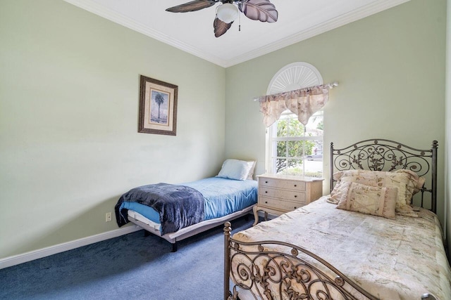 8351 Mastic Cay, West Palm Beach, FL 33411 - carpeted bedroom featuring baseboards, crown molding, and ceiling fan