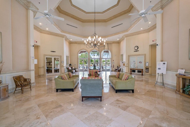 8351 Mastic Cay, West Palm Beach, FL 33411 - lobby with a high ceiling and ornamental molding