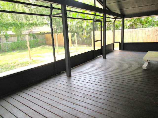 334 Brookedge Ter, Sebastian, FL 32958 - unfurnished sunroom with healthy amount of natural light and lofted ceiling
