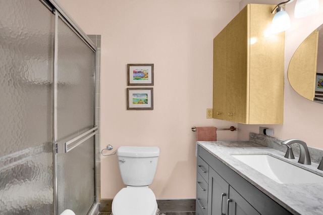 5229 Lakefront Blvd Unit A, Delray Beach, FL 33484 - bathroom featuring vanity and an enclosed shower