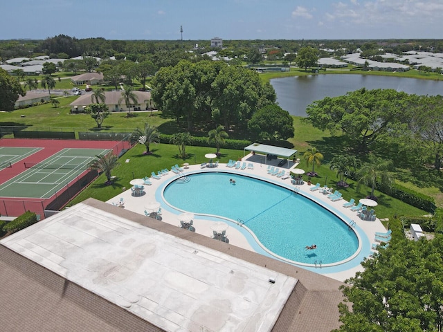 5229 Lakefront Blvd Unit A, Delray Beach, FL 33484 - drone / aerial view of a pool and a large body of water