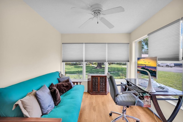 5229 Lakefront Blvd Unit A, Delray Beach, FL 33484 - office area with wood finished floors and ceiling fan