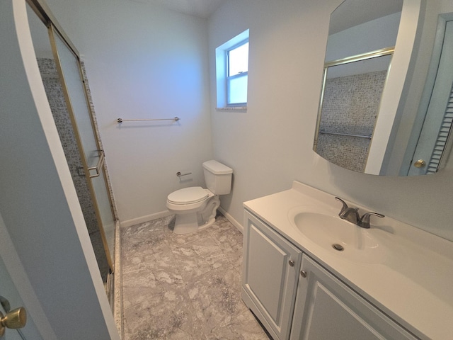 1003 SW 7th Ave, Boynton Beach, FL 33426 - bathroom with a shower stall, vanity, toilet, and baseboards