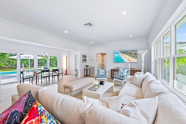 215 Cortez Rd, West Palm Beach, FL 33405 - living area featuring recessed lighting and light wood-type flooring