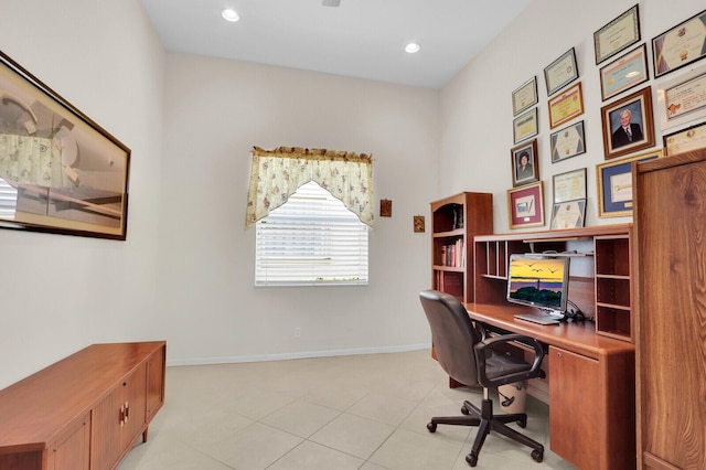 7144 Demedici Cir, Delray Beach, FL 33446 - office featuring light tile patterned floors and recessed lighting