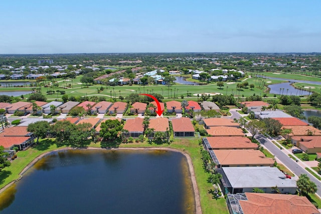 7144 Demedici Cir, Delray Beach, FL 33446 - aerial view of residential area with a local golf course and a nearby body of water