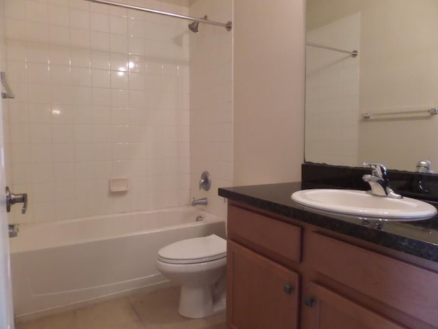 328 Lake Monterey Cir, Boynton Beach, FL 33426 - bathroom featuring tile patterned flooring, tub / shower combination, vanity, and toilet
