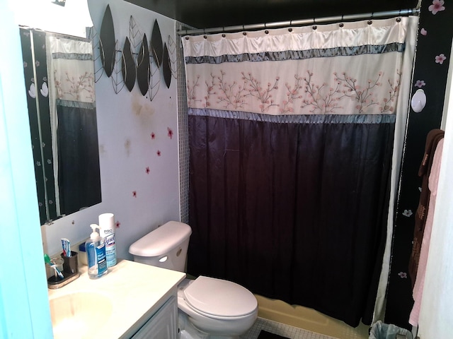 3821 Environ Blvd Unit 203, Lauderhill, FL 33319 - bathroom featuring vanity, toilet, and a shower with curtain