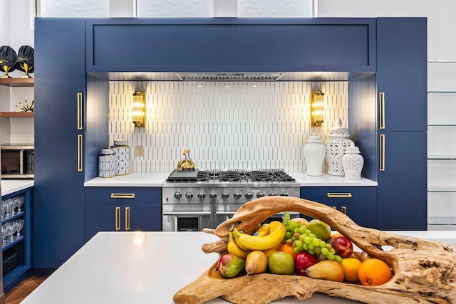 107 SE Santa Gardenia, Port Saint Lucie, FL 34984 - detailed view of blue cabinetry, appliances with stainless steel finishes, and light countertops