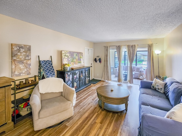 1744 Lakefront Blvd Unit C, Fort Pierce, FL 34982 - living room featuring wood finished floors and a textured ceiling