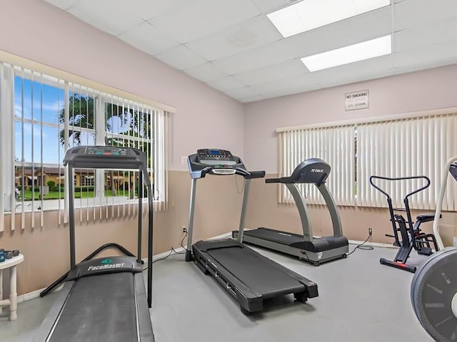 1744 Lakefront Blvd Unit C, Fort Pierce, FL 34982 - exercise area featuring a paneled ceiling