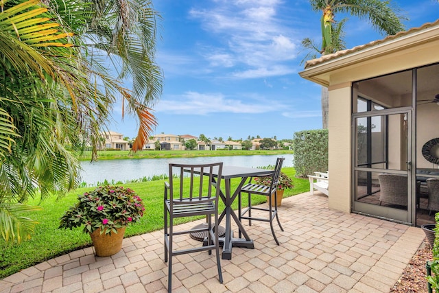 202 Isle Verde Way, Palm Beach Gardens, FL 33418 - view of patio featuring a water view and a residential view