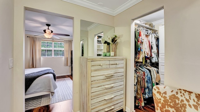 3001 W Linton Blvd Unit 204C, Delray Beach, FL 33445 - walk in closet with wood finished floors and ceiling fan