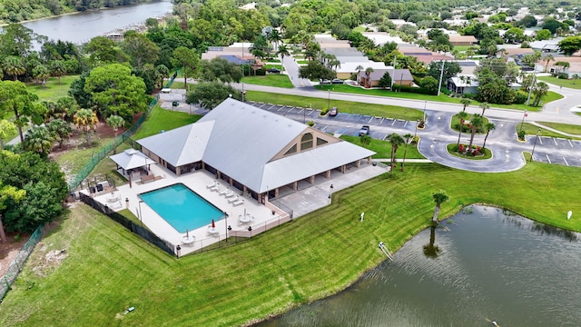 2867 SW Mustang Ter, Stuart, FL 34997 - bird's eye view of a large body of water and a pool area