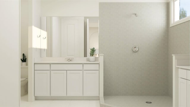 19153 Wood Stork Way, Loxahatchee, FL 33470 - full bath with vanity, toilet, walk in shower, and tile patterned floors