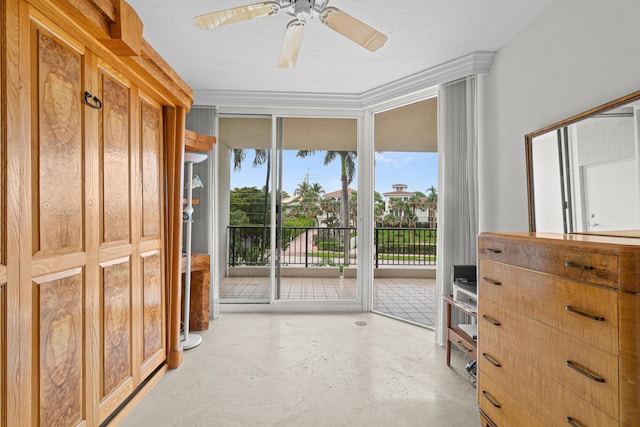 800 Ocean Dr Unit 204, Juno Beach, FL 33408 - unfurnished bedroom with access to outside, floor to ceiling windows, and a ceiling fan