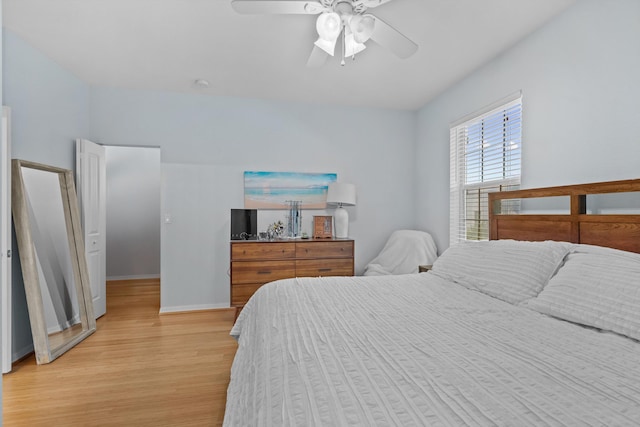474 Francesca Ridge Rd, Boynton Beach, FL 33435 - bedroom featuring light wood-style flooring, baseboards, and ceiling fan