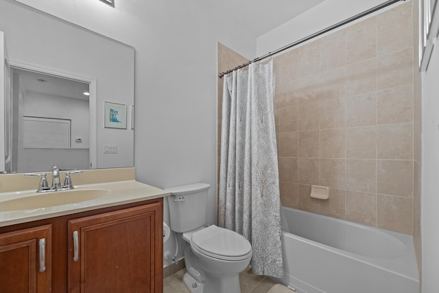 474 Francesca Ridge Rd, Boynton Beach, FL 33435 - full bathroom featuring toilet, vanity, shower / bathtub combination with curtain, and tile patterned flooring
