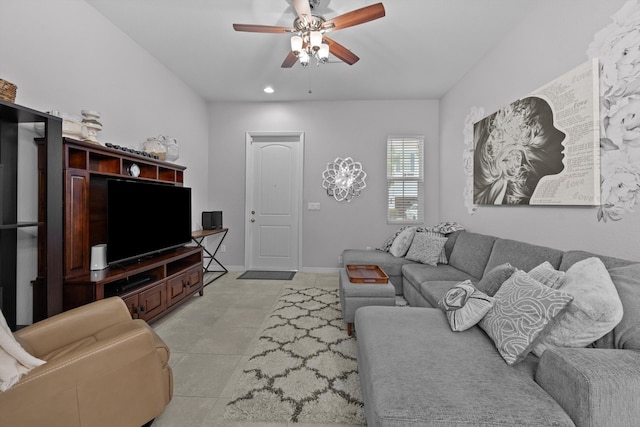 474 Francesca Ridge Rd, Boynton Beach, FL 33435 - living area featuring ceiling fan and recessed lighting