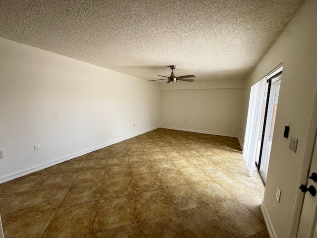 6006 60th Way, West Palm Beach, FL 33409 - spare room featuring a ceiling fan, a textured ceiling, and baseboards