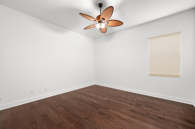 18006 SW Cosenza Way, Port Saint Lucie, FL 34987 - empty room with ceiling fan, dark wood-style floors, and baseboards
